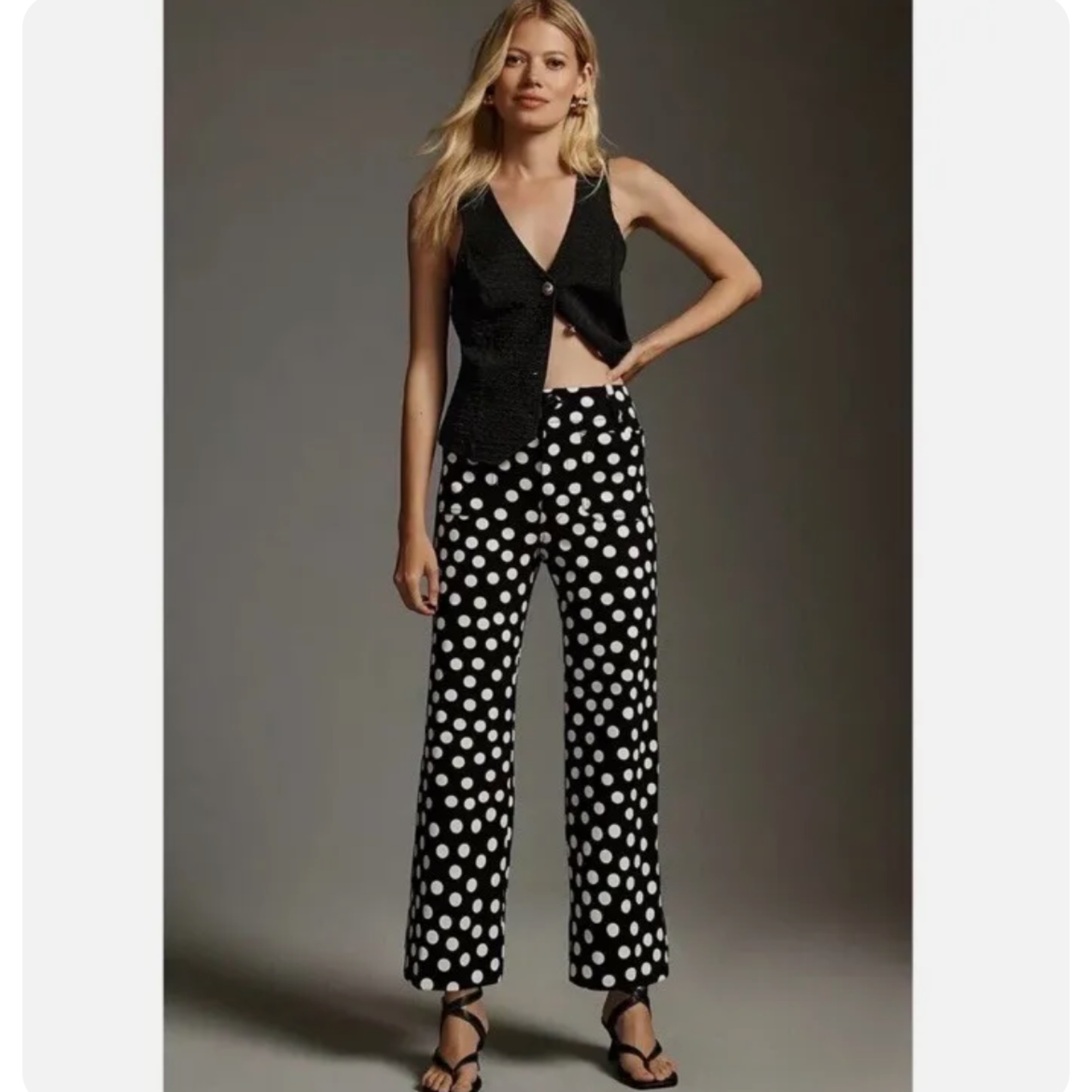 niana flocky dot pants dress　M atlo niana flocky dot pants dress M グレー Oriana White Polka Dots