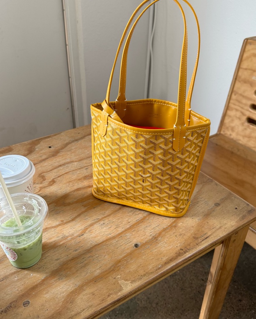 Mini Yellow Goyard Tote by Goyard - Pickle