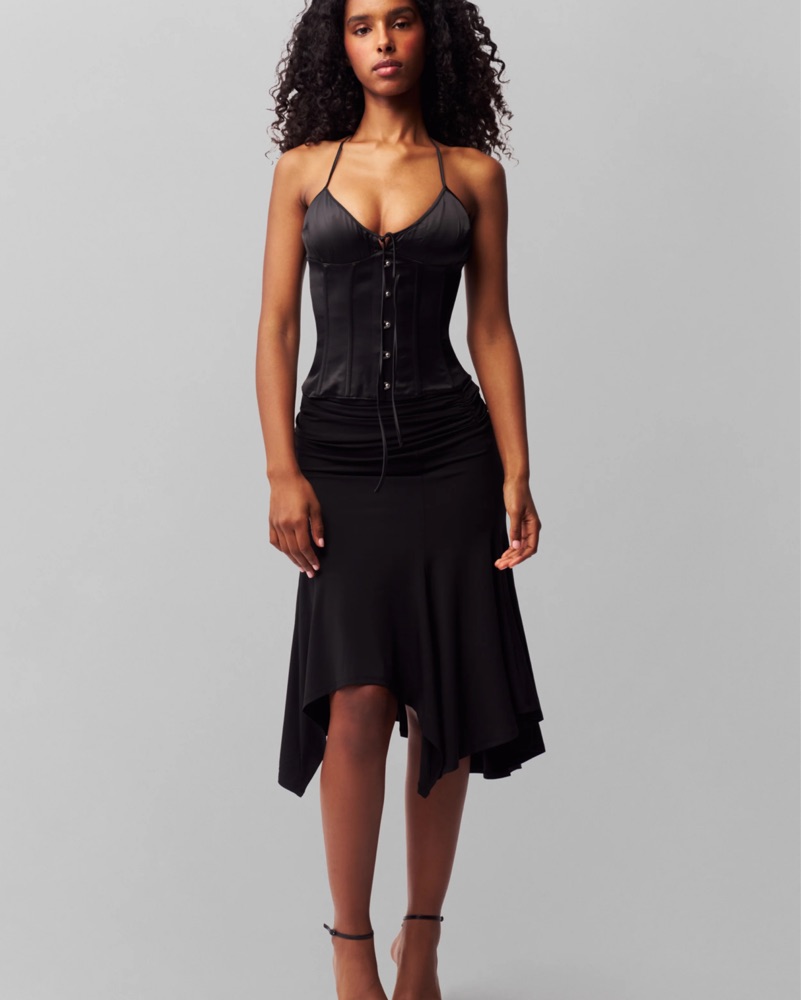Marini Corset Top And Micro Mini Skirt by Danielle Guizio - Pickle