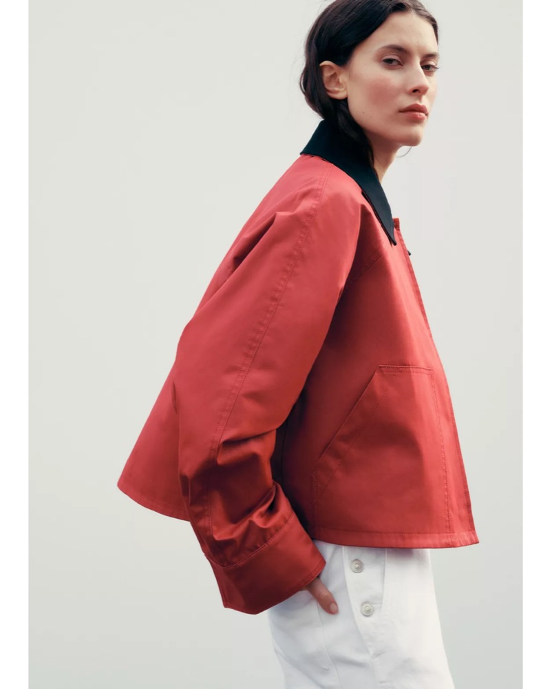 Zara Waxed Oversized Red Jacket by Zara - Pickle