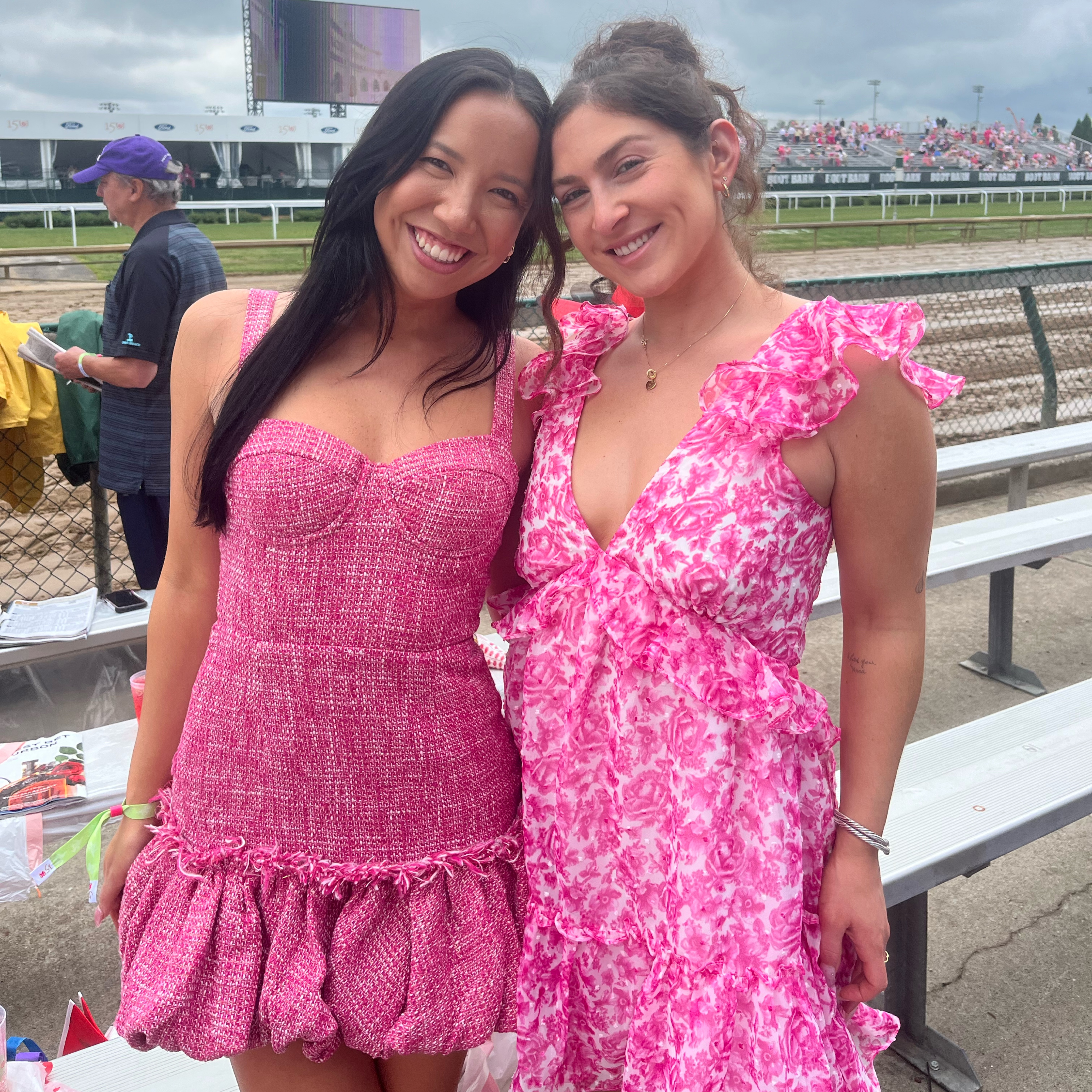 AQUA Pink Tweed Bubble Hem Mini Dress by Aqua - Pickle