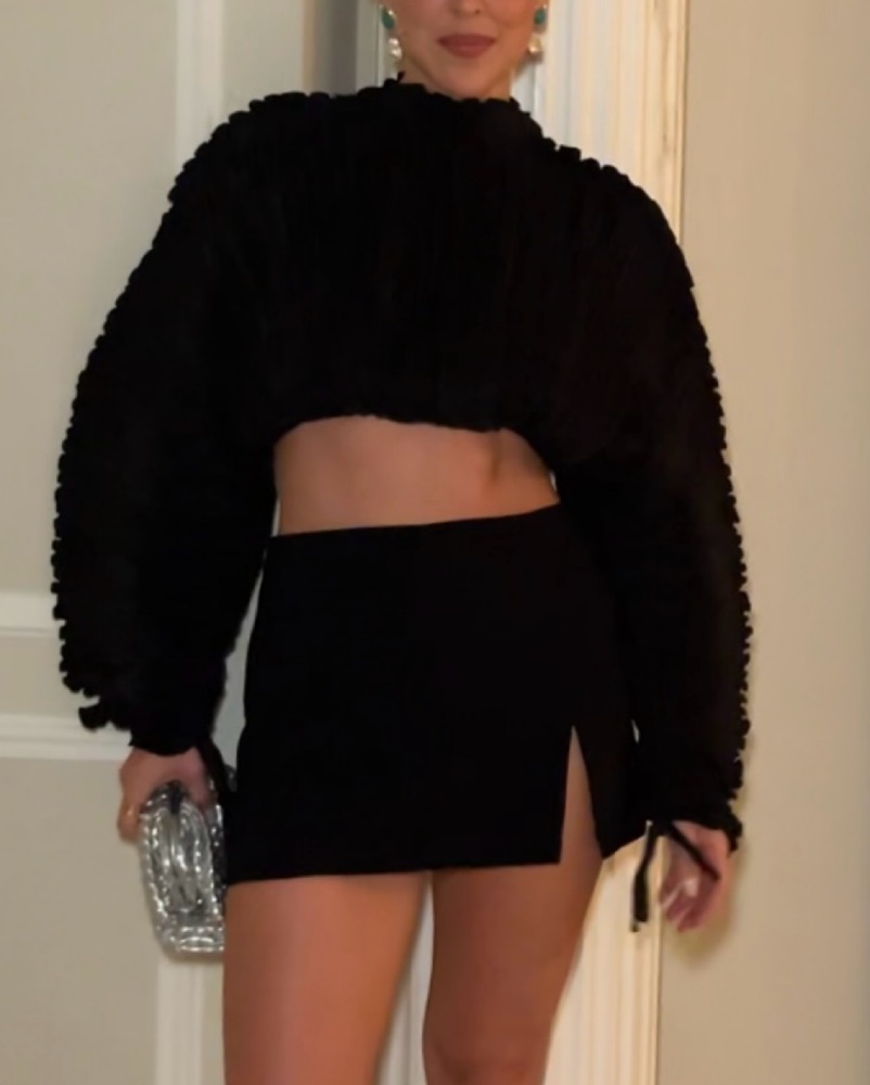 Cult Gaia Mala Pleated Top In Black by Cult Gaia - Pickle