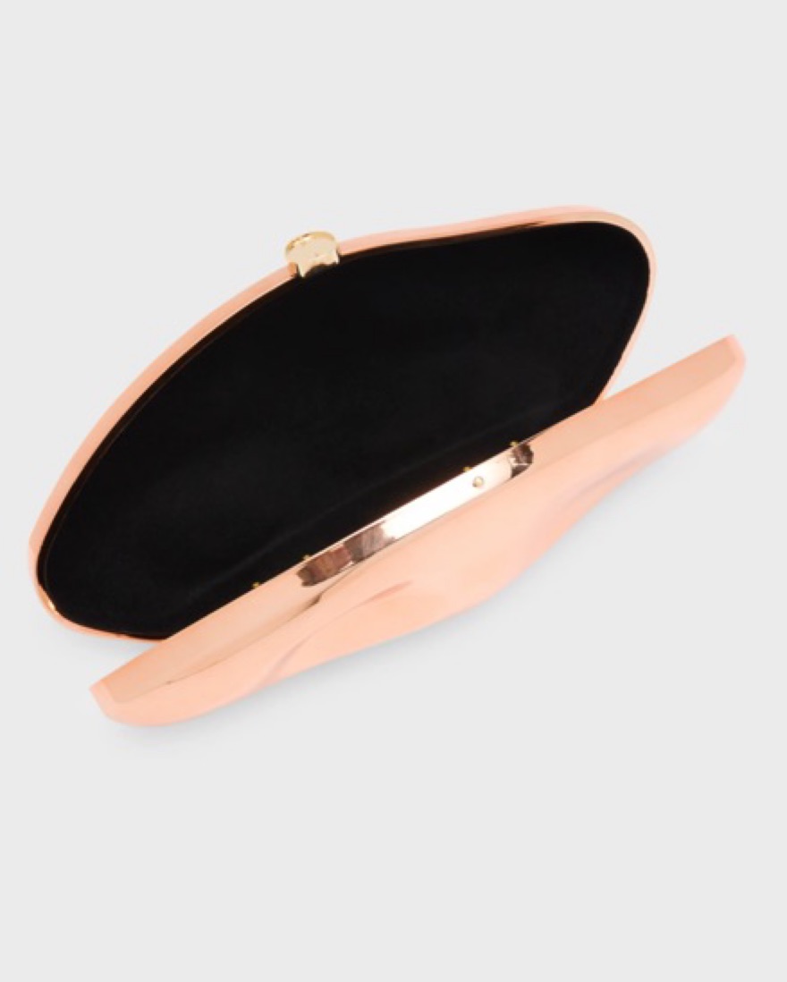 Cult Gaia Caldera Metallic Clutch Bag by Cult Gaia - Pickle