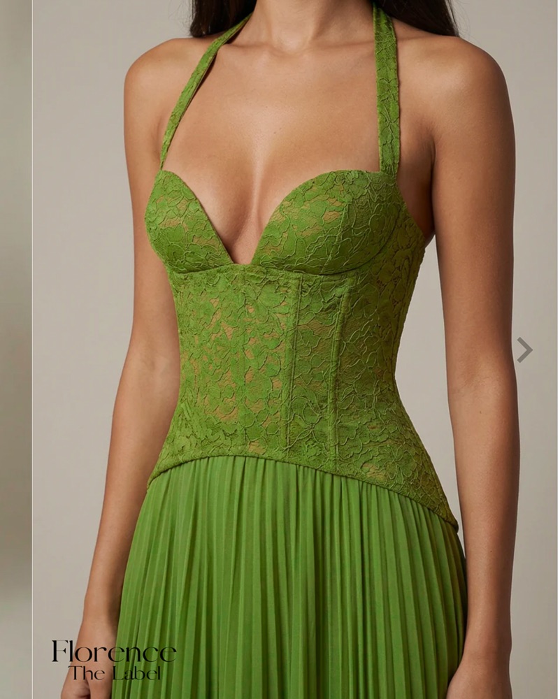 Long Green Dress by Florence the label - Pickle