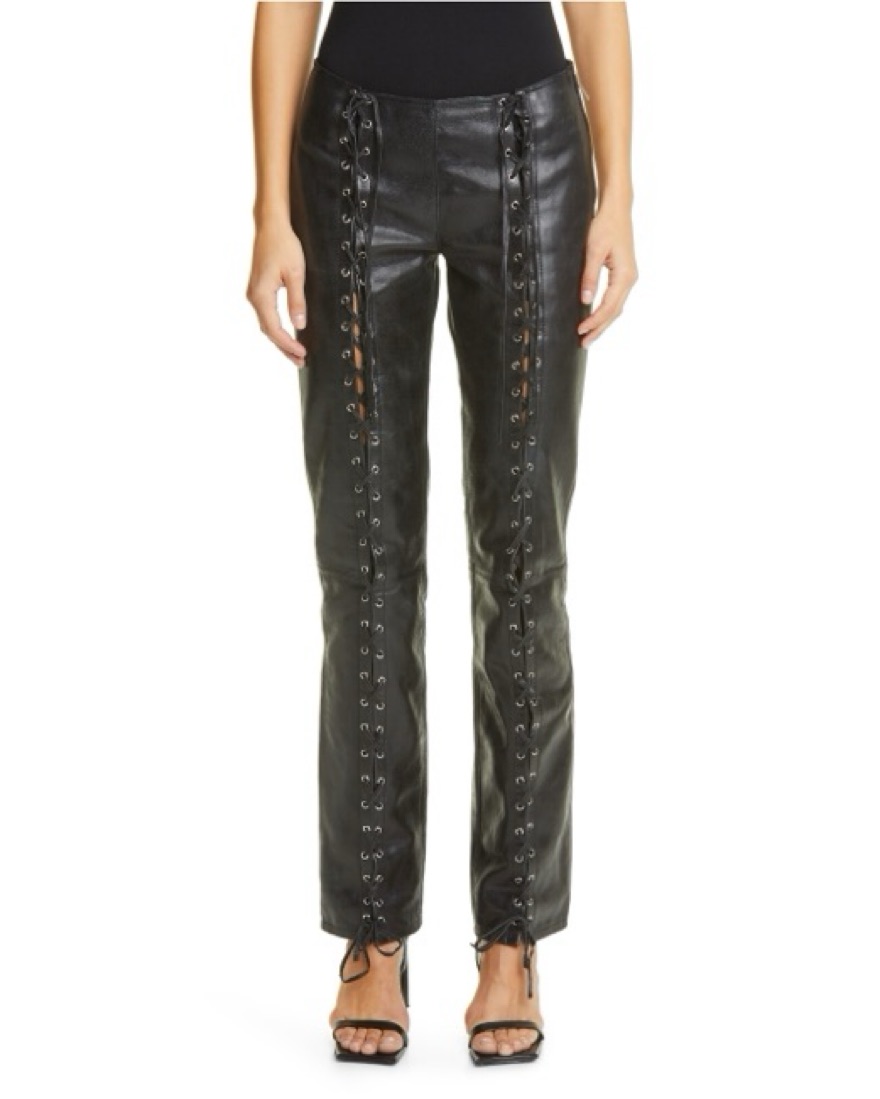 Saks Potts Lace Up Leather Pants by Saks Potts - Pickle