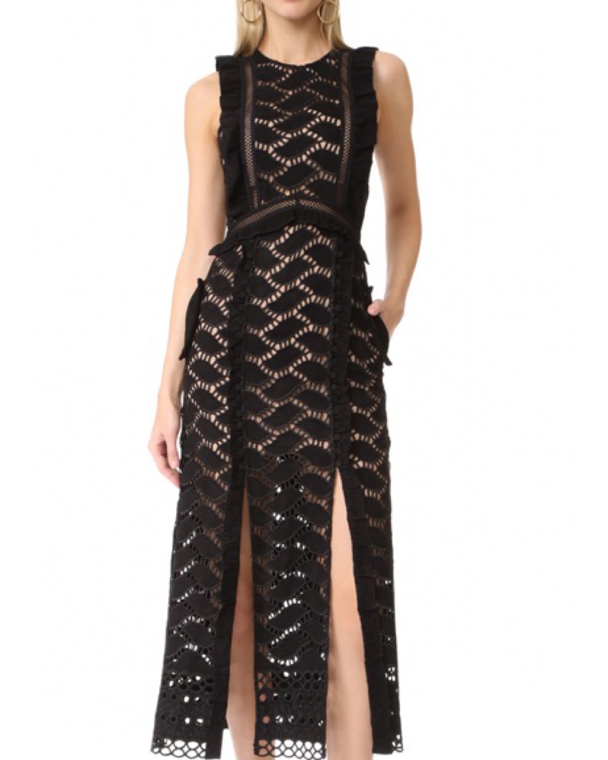 Self Portrait Cutwork Midi Dress by Self Portrait - Pickle