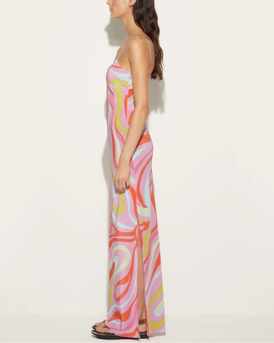 Pucci Marmo-Print Silk Slip Dress by Pucci - Pickle