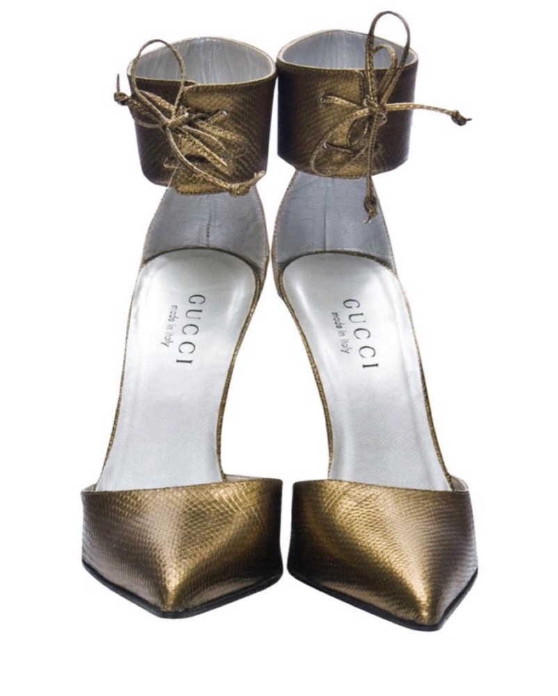 Gucci S/S 2001 Bronze Corset Heels by Gucci - Pickle