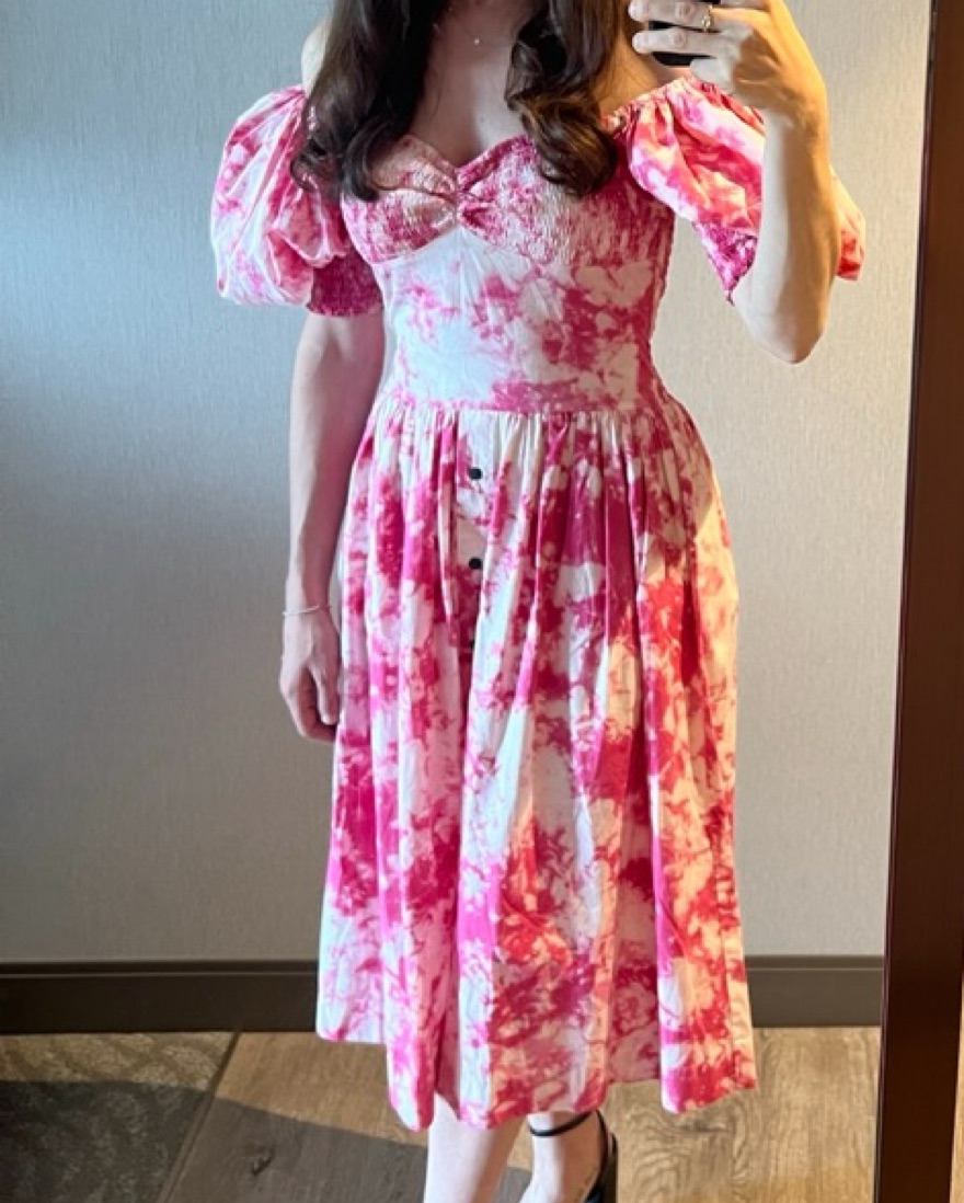 SWF- Puff Sleeve Sweetheart Midi Dress by SWF - Pickle