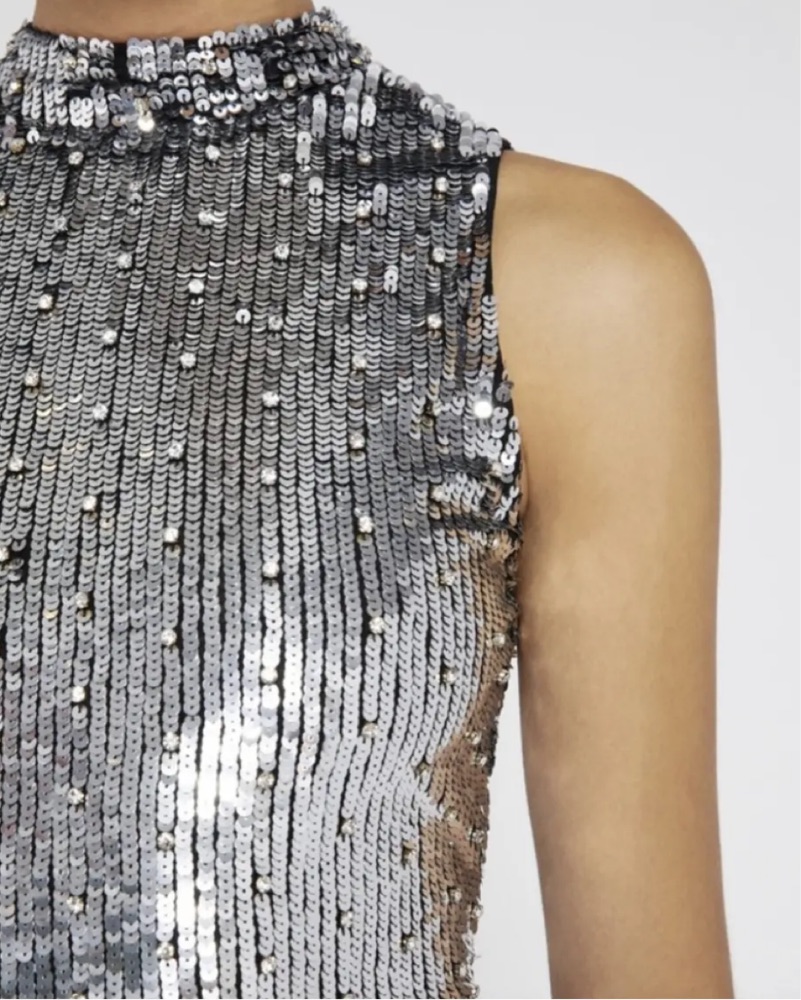 Alice And Olivia Silver Mini Dress by Alice & Olivia - Pickle