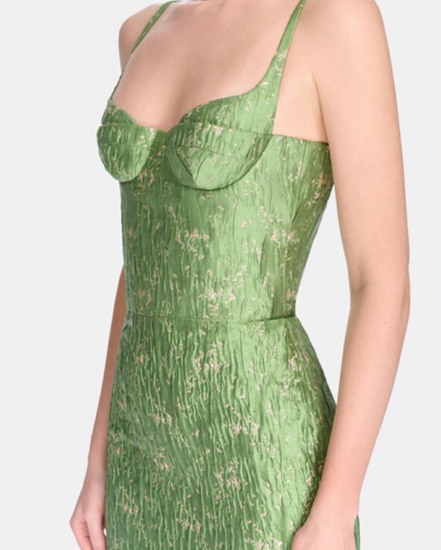 モンティー  MONTSAND Brocade Bamboo Dress by Montsand - Pickle