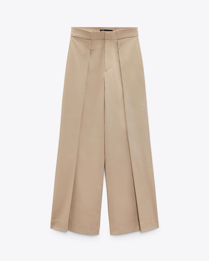 Full Length Gabardine Pants by ZARA - Pickle
