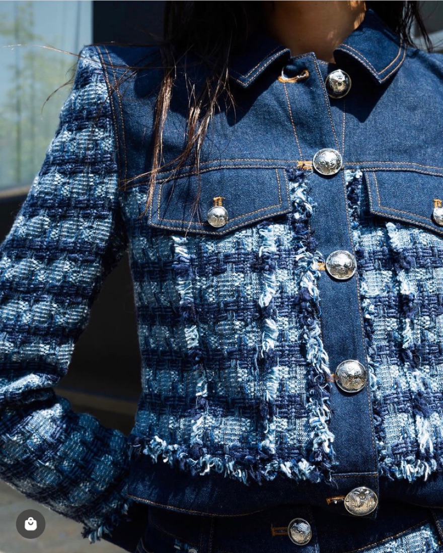 【DIESEL】G-LERA Tweed denim jacket Denim + Tweed Jacket | White House Black Market