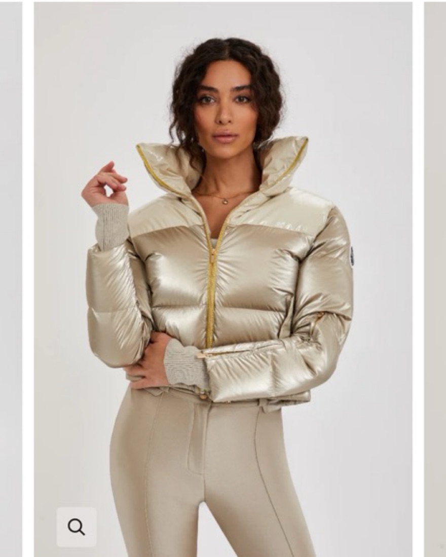 Cropped ski jacket - champagne size S by My Sunday Ski - Pickle