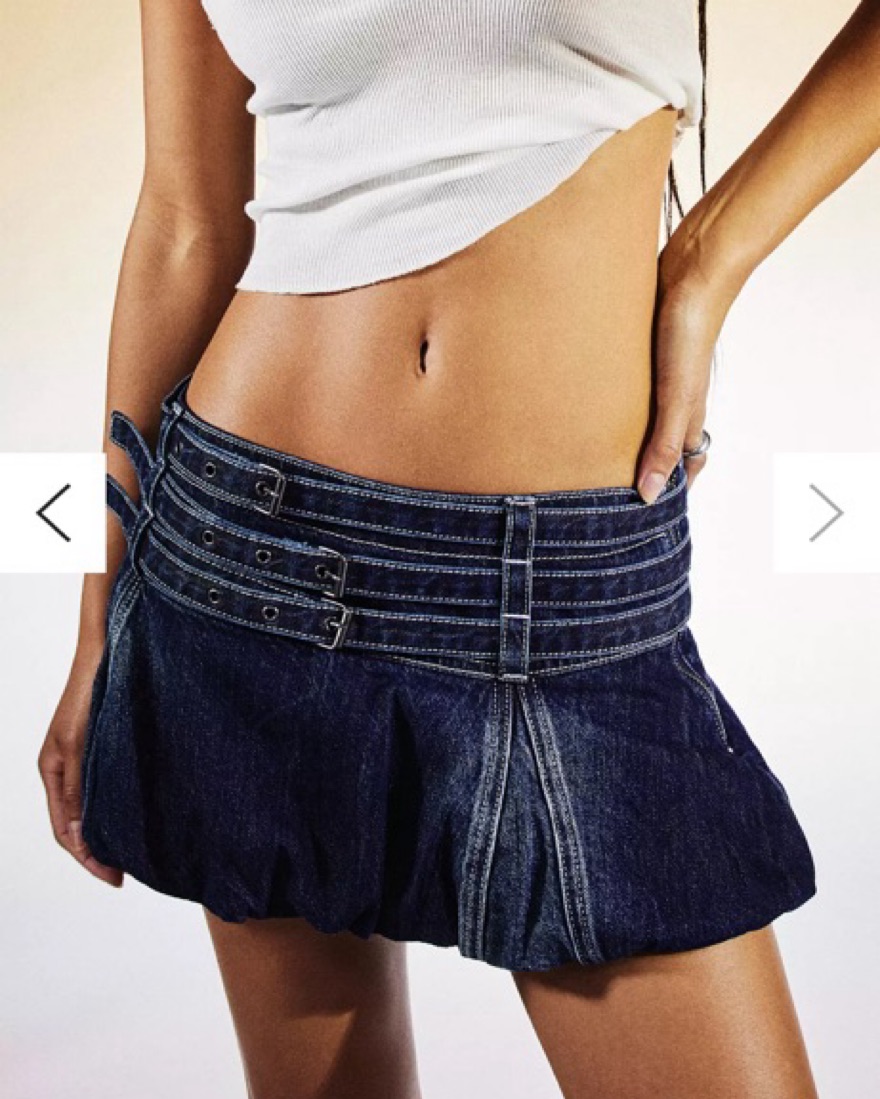 Jaded London Alana Denim Bubble Micro Sk by Jaded London - Pickle