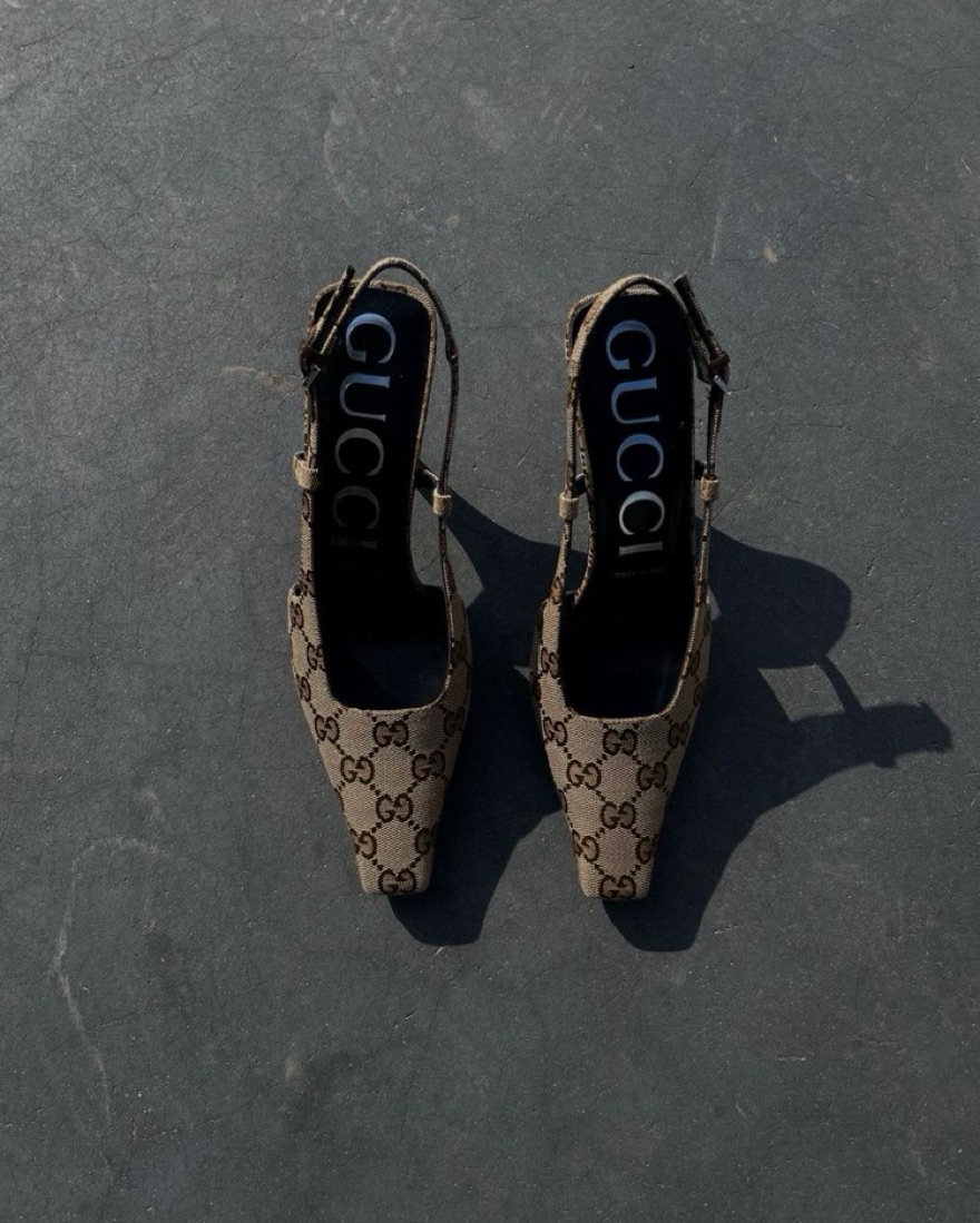 Gucci Sling Back Square Toe Heels by Gucci - Pickle
