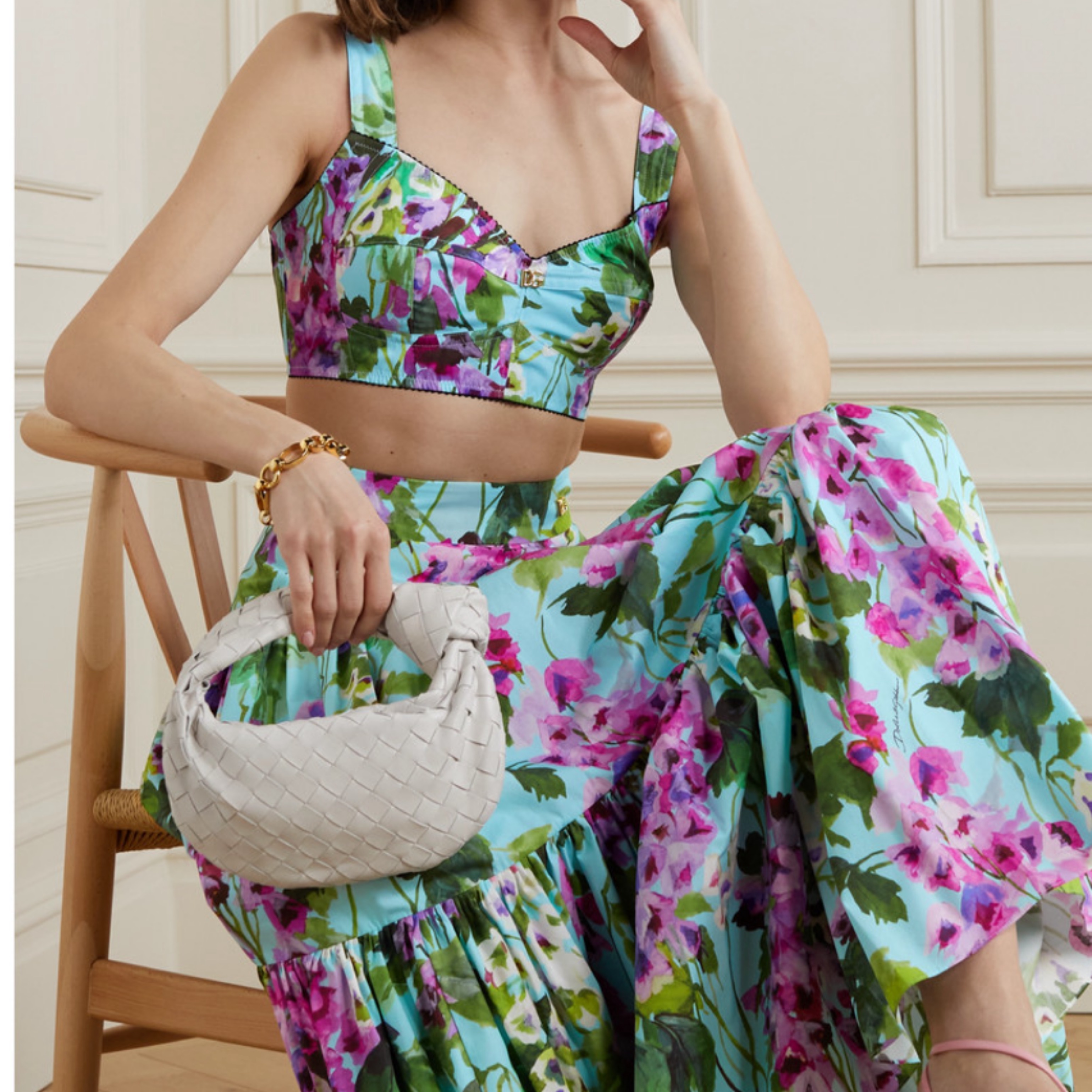 dolce&gabbana セットアップ 花柄 Dolce & Gabbana - Turlington White Multi Floral Single Button Blazer