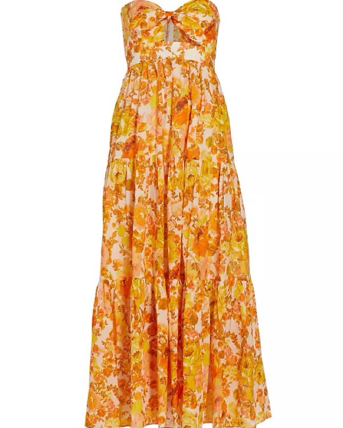 Zimmerman Raie Orange Midi Dress by Zimmermann - Pickle