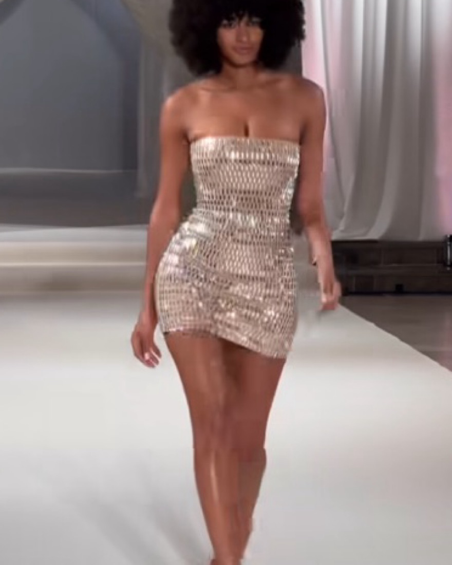 Oh Polly AURORA Embellished Mini Dress by Oh Polly - Pickle