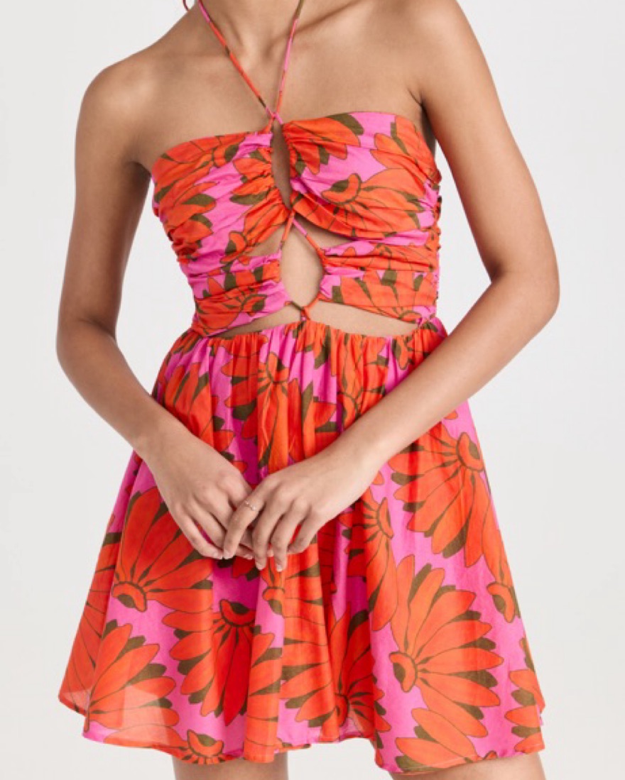 Farm Rio Pink and Orange Mini Dress by Farm Rio - Pickle