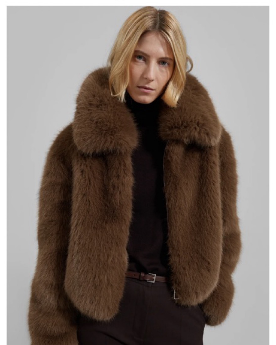 The Frankie Shop Hope Faux Fur Jacket by The Frankie Shop - Pickle