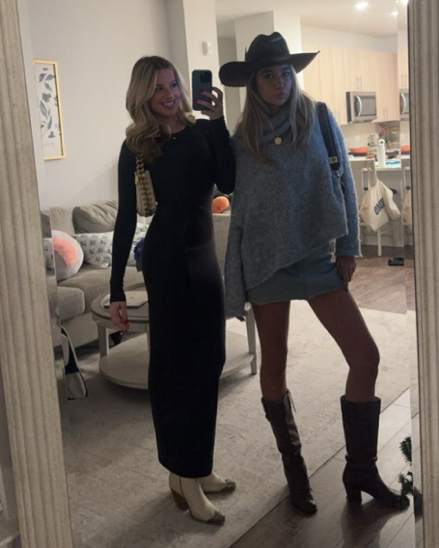 SKIMS Crew Neck Long Sleeve Dress by Skims - Pickle