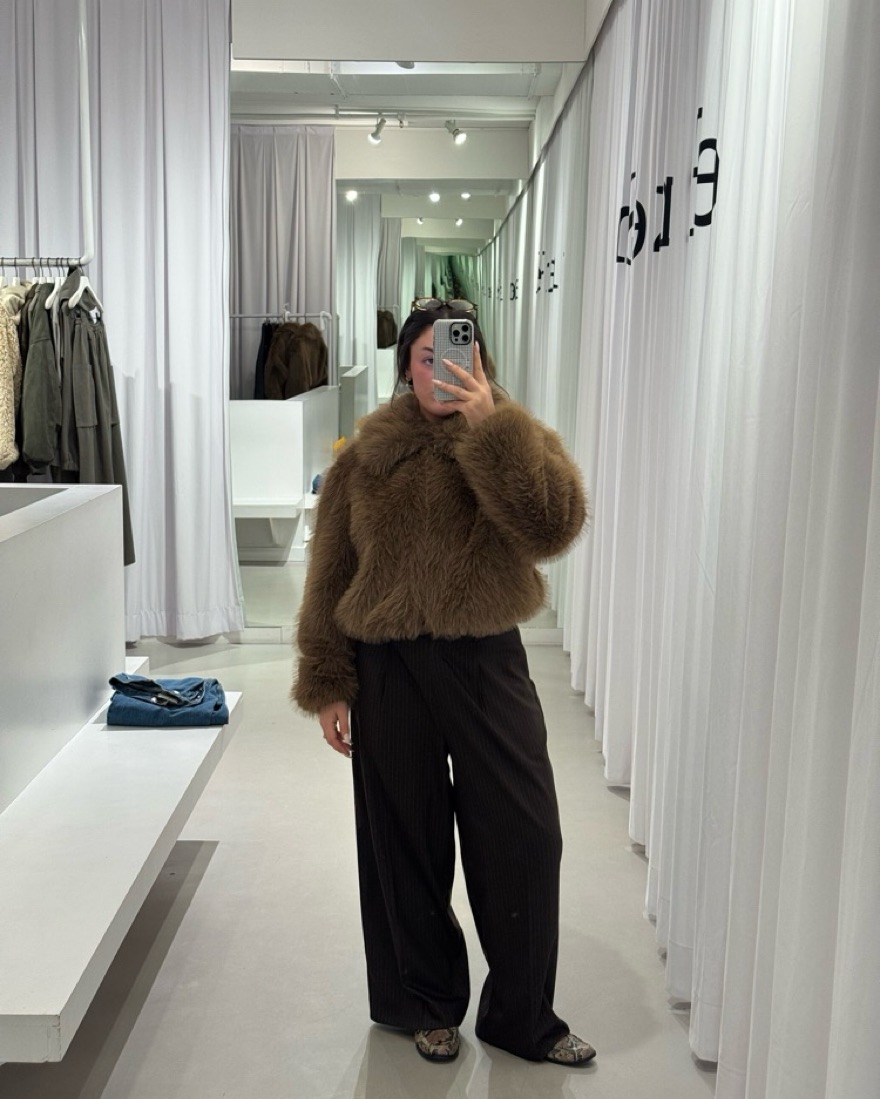 The Frankie Shop Hope Faux Fur Jacket by The Frankie Shop - Pickle