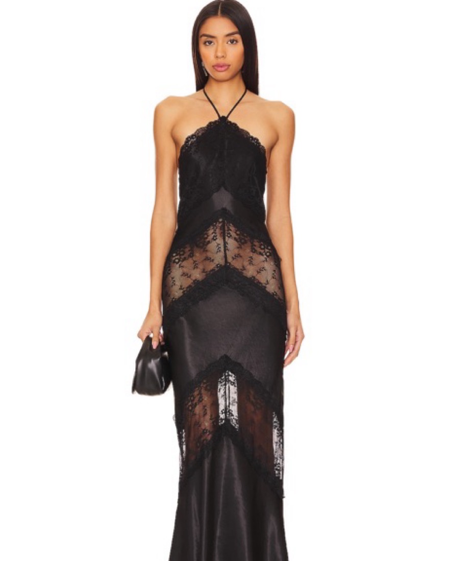Lovers + Friends Cailey Black Lace Gown by Lovers + Friends - Pickle