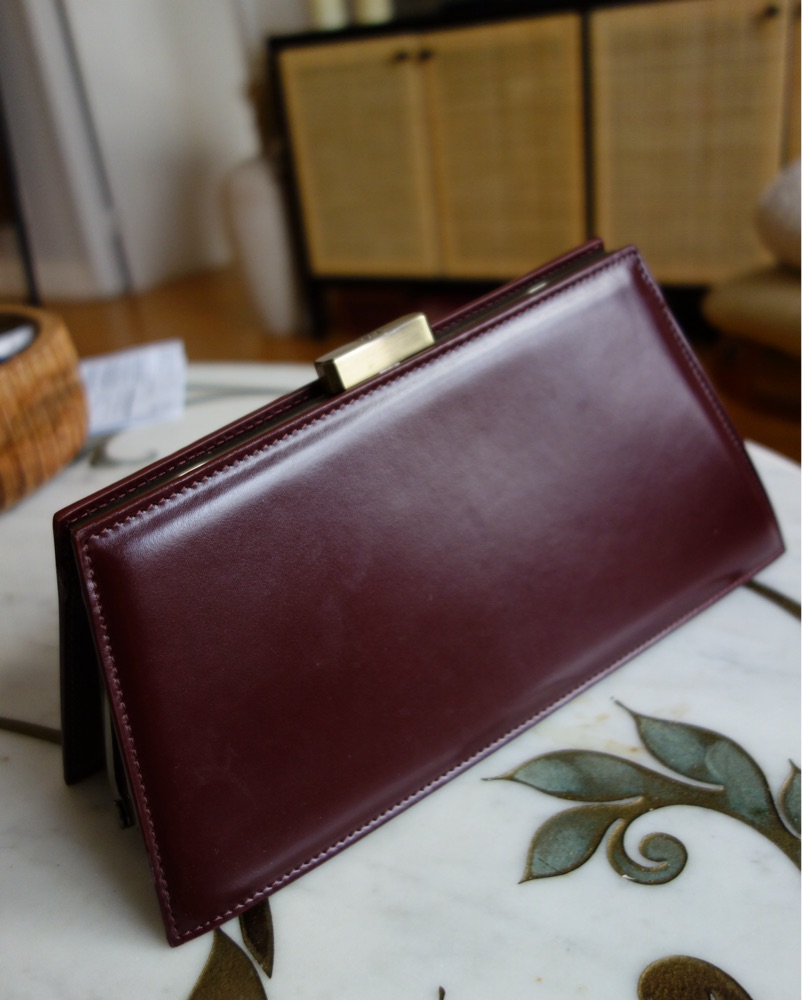 Burgundy Leather Bag Clutch Crossbody by Tammy & Benjamin - Pickle