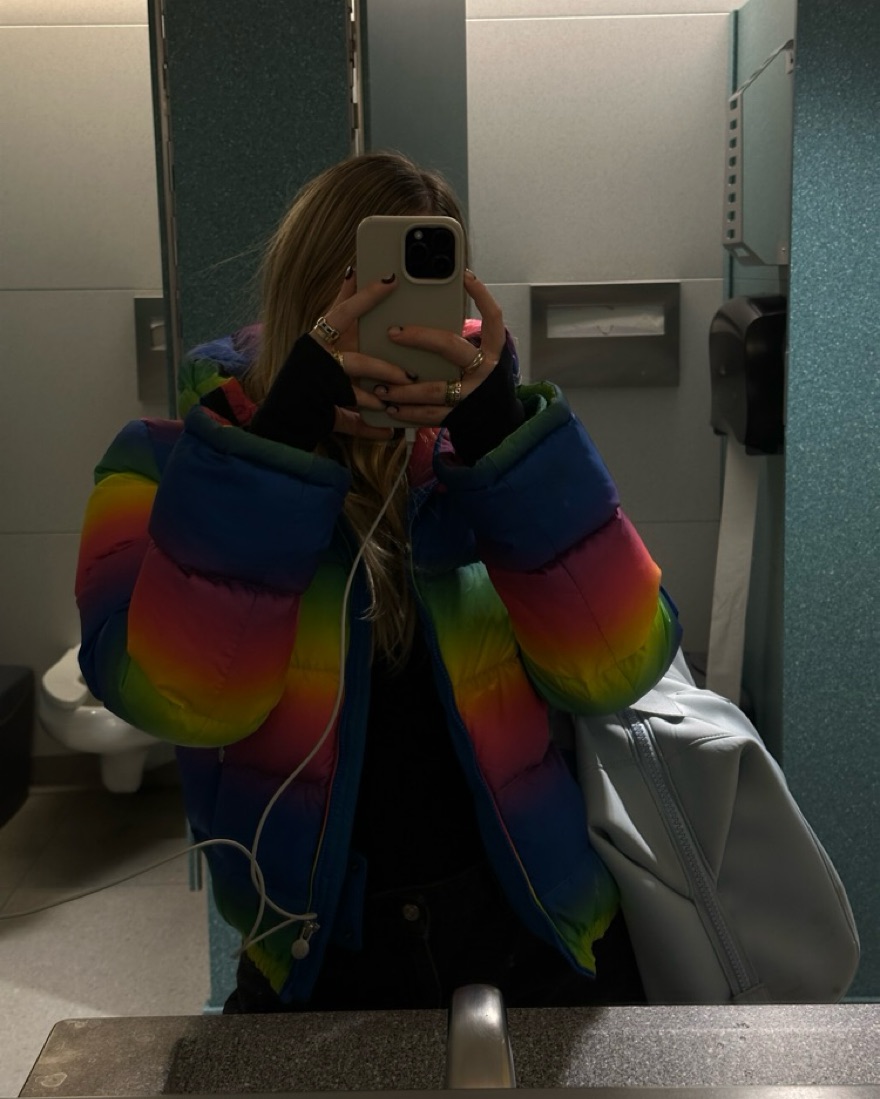 Perfect Moment Flare Rainbow Ski Jacket by Perfect Moment - Pickle