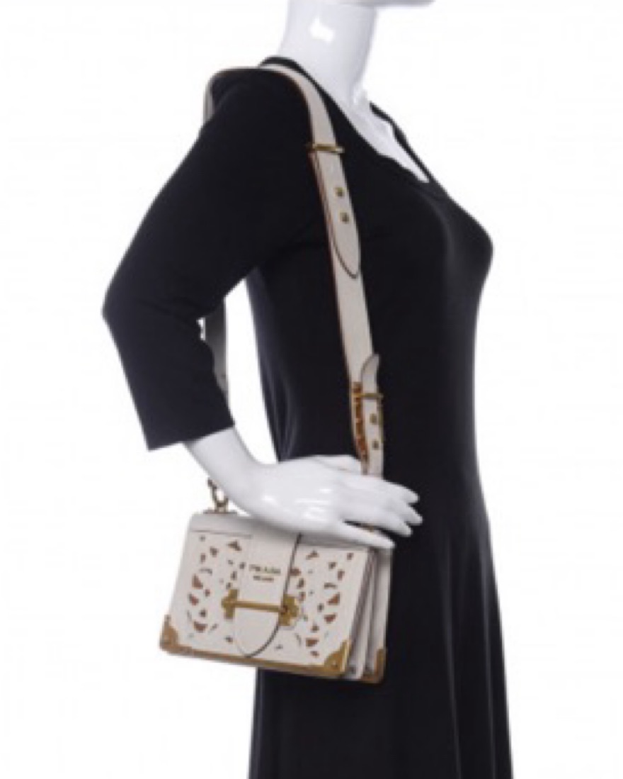 Prada Cahier White Laser Cutout Bag by Prada - Pickle