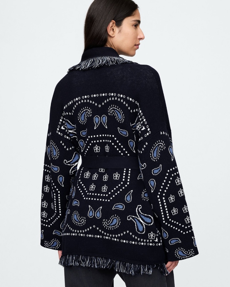 Gap Fringe Shawl Cardigan Blue XS/S by Gap - Pickle