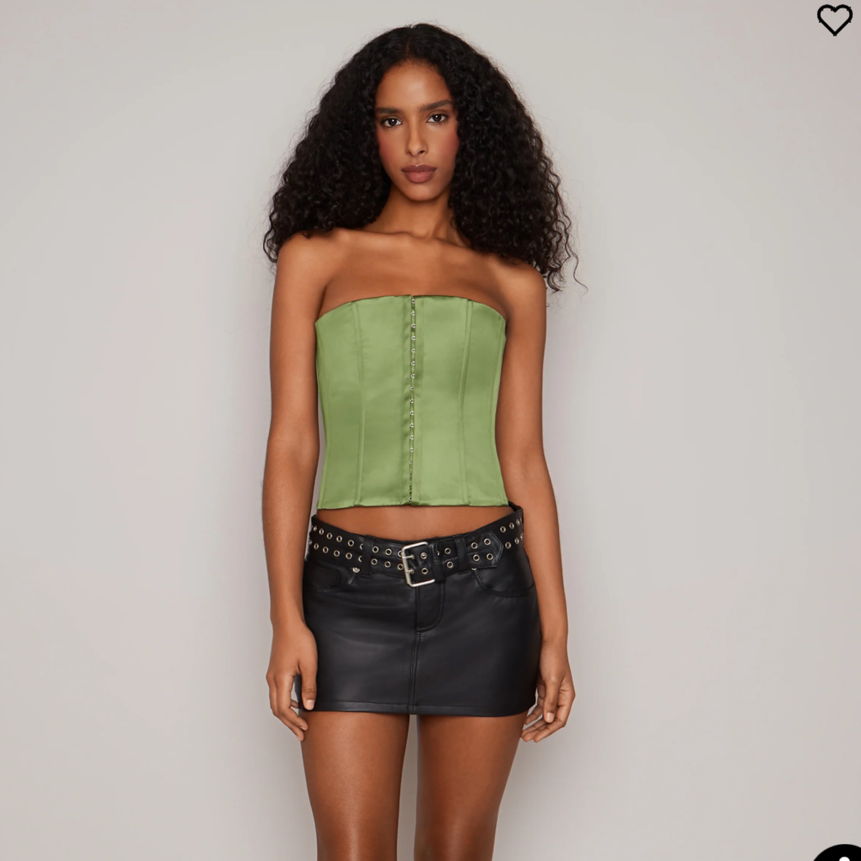Danielle Guizio Satin Corset in Jardin by Danielle Guizio - Pickle
