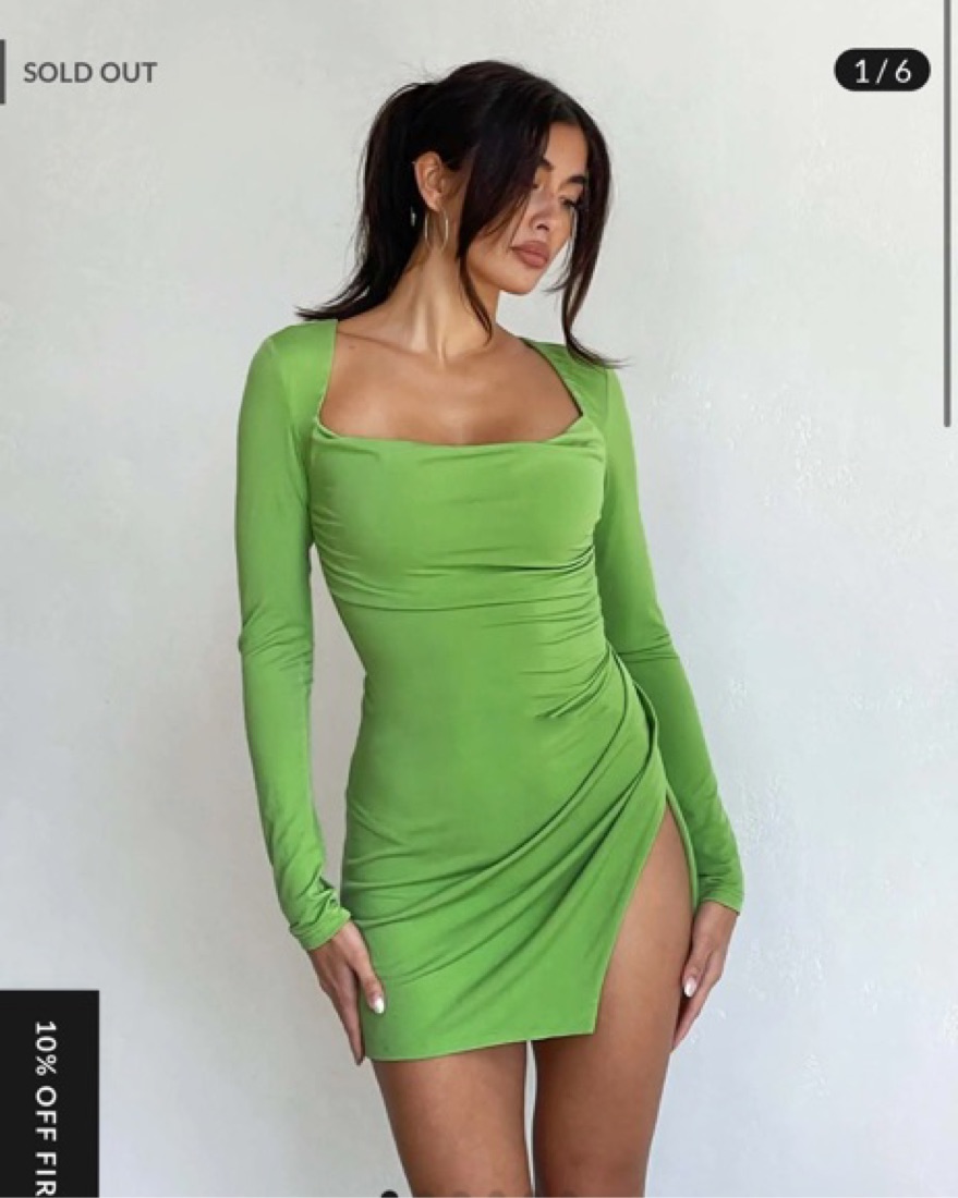 Tiger Mist Joslin Long Sleeve Dress by Tiger Mist - Pickle