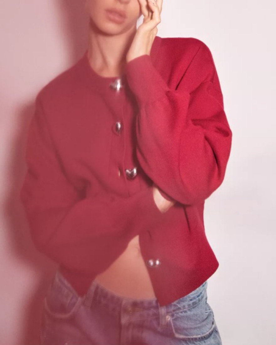 ZARA  プレーンニットカーディガン  S レッド ZARA - ZARA プレーンニットカーディガン Mの通販 by lilyy's shop