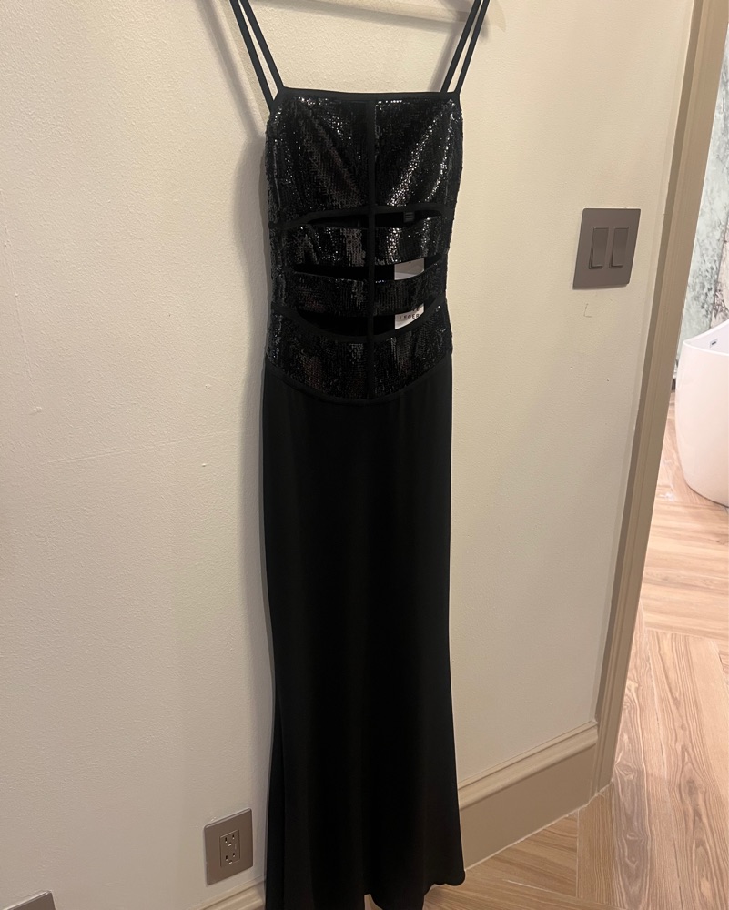 Herve Leger Black Sequin Cut Out Gown by Herve Leger - Pickle