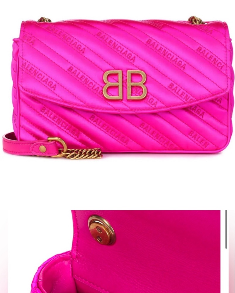 Balenciaga Hot Pink Satin Jacquard Purse by Balenciaga - Pickle