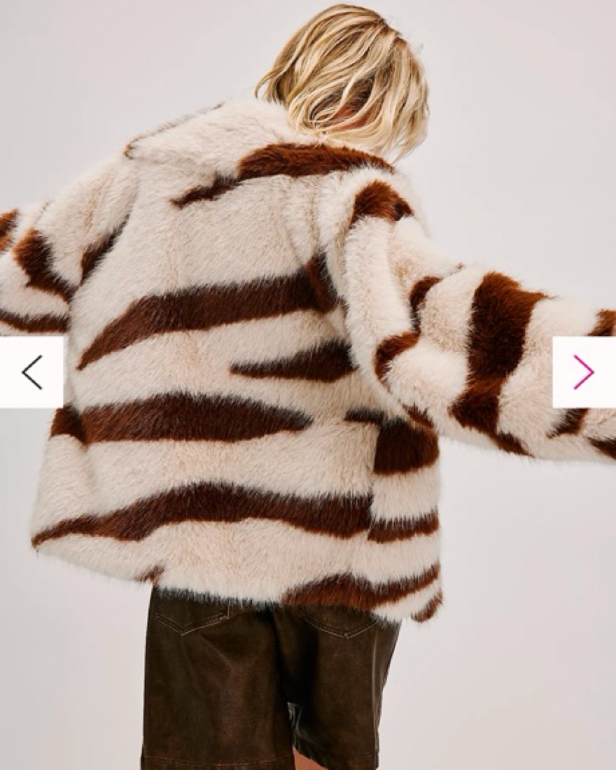 Free People Zebra Faux Fur Coat by Free People - Pickle