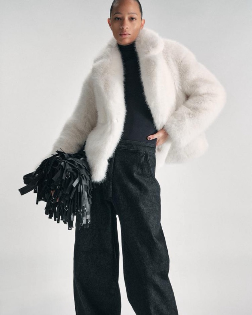 White Zara Fur Coat by Zara - Pickle