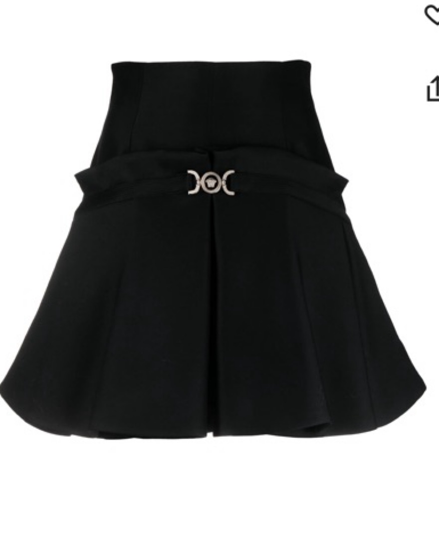 Versace 95' Box Pleat Mini Skirt by Versace - Pickle
