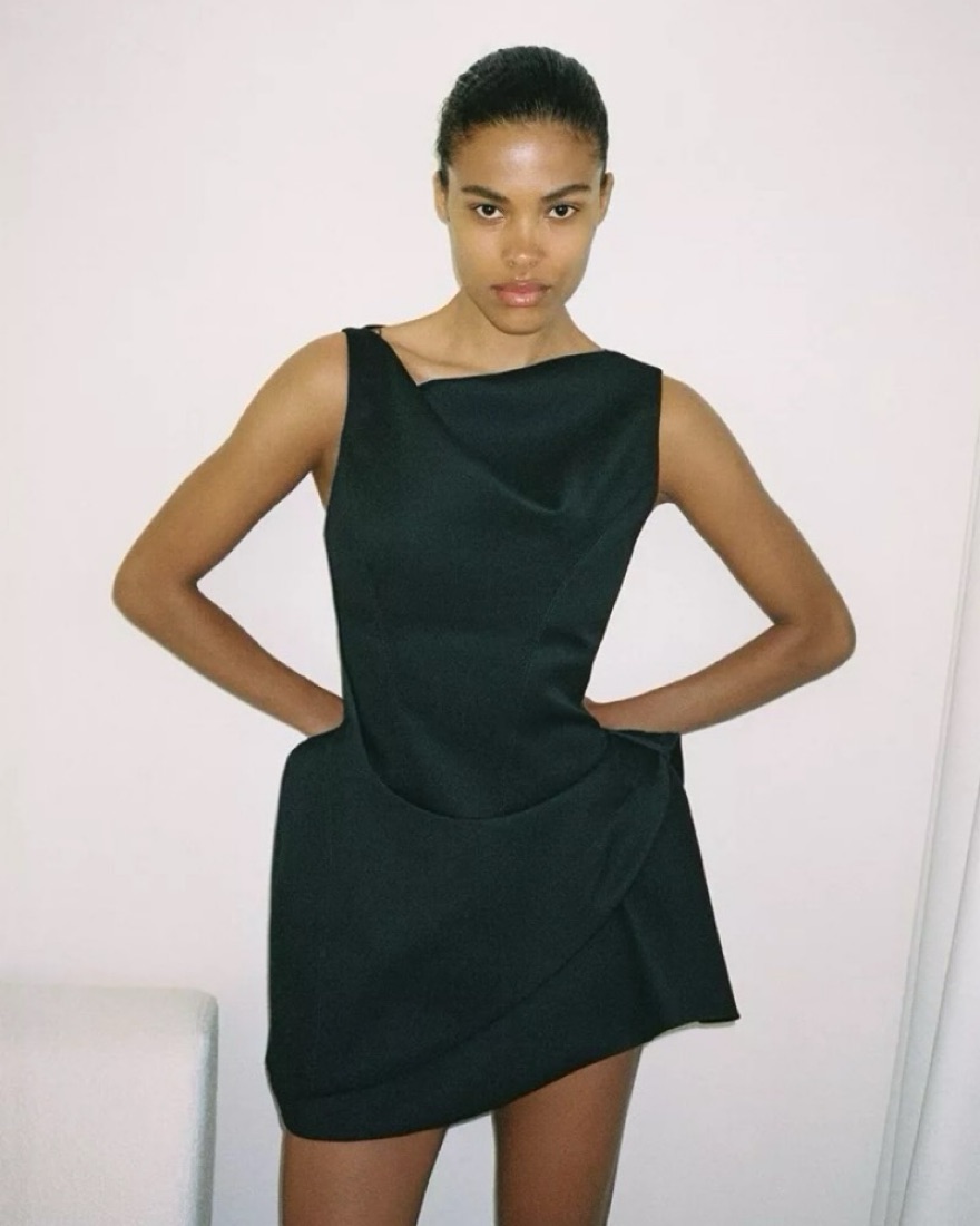 Mugler x H&M Wool Structured Mini Dress by Mugler - Pickle