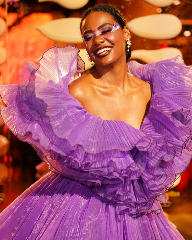 Vibrant Pleated Glamour Purple Dress by Akira - Pickle