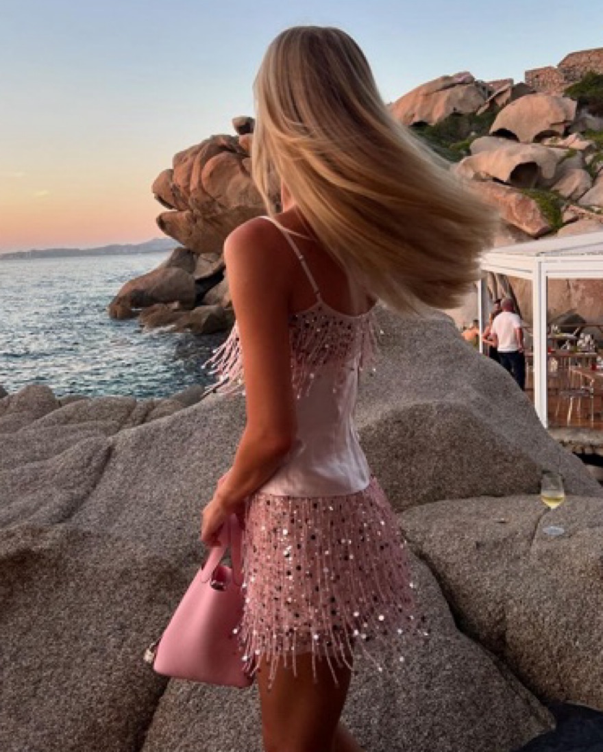 Asta Resort Yasmin Beaded Mini Skirt by Asta Resort - Pickle