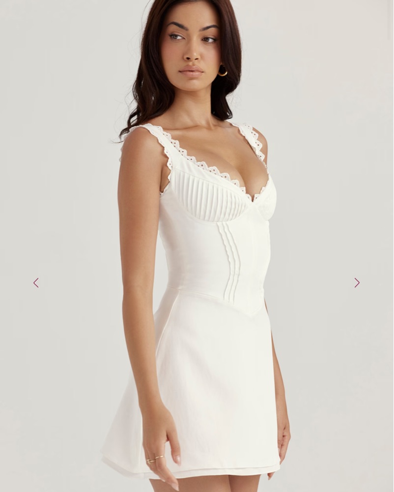 House of CB Tilly Pin Tuck Mini Dress by House of CB - Pickle