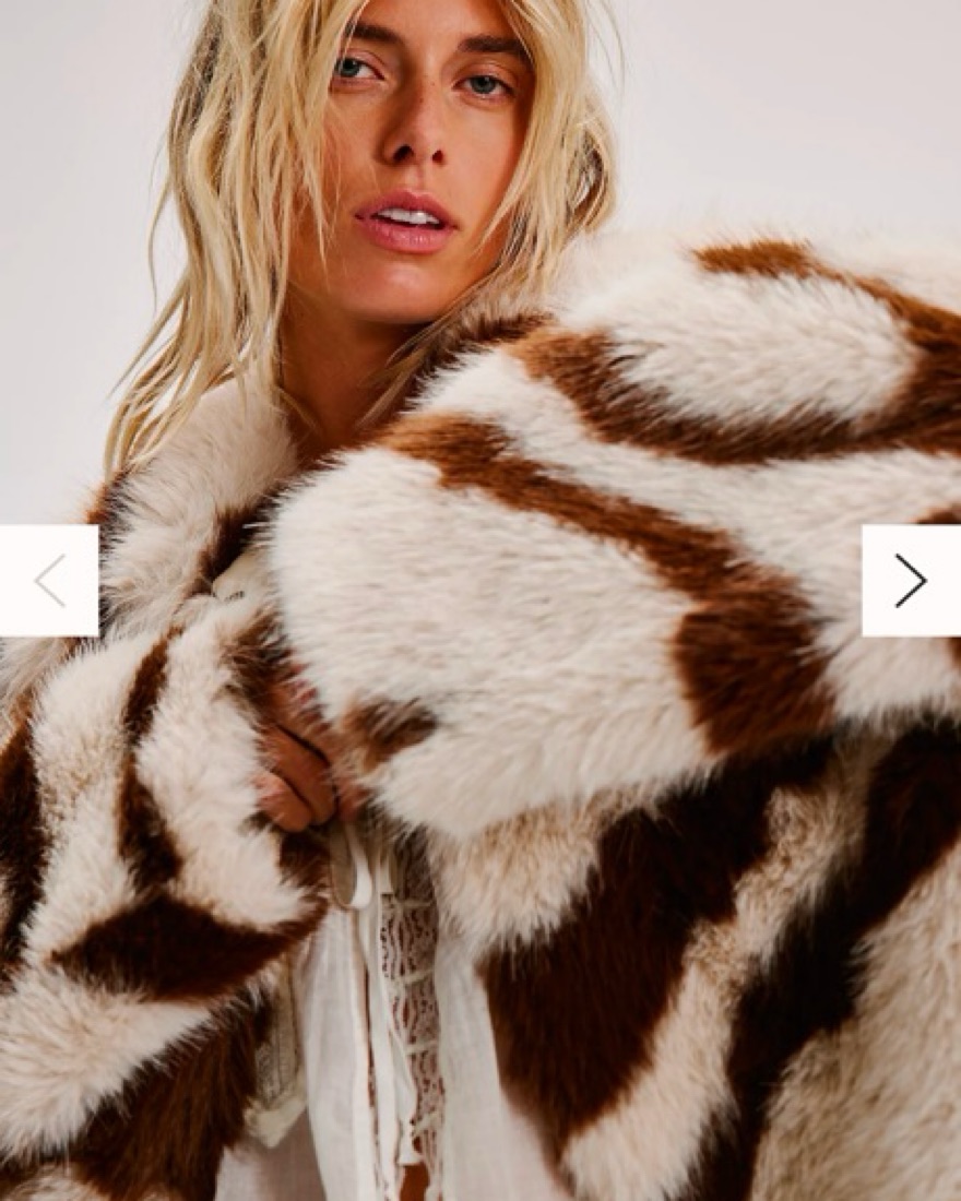 Free People Zebra Faux Fur Coat by Free People - Pickle