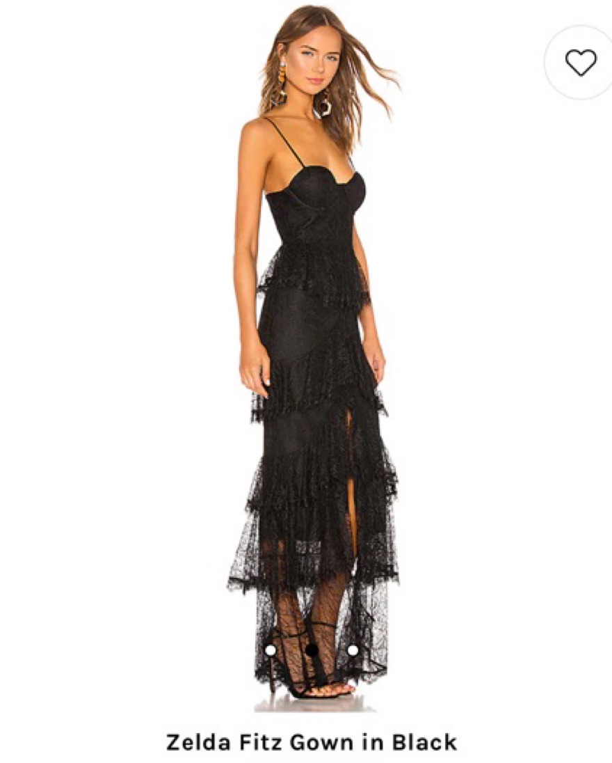 Majorelle Black Lace Gown by Majorelle - Pickle