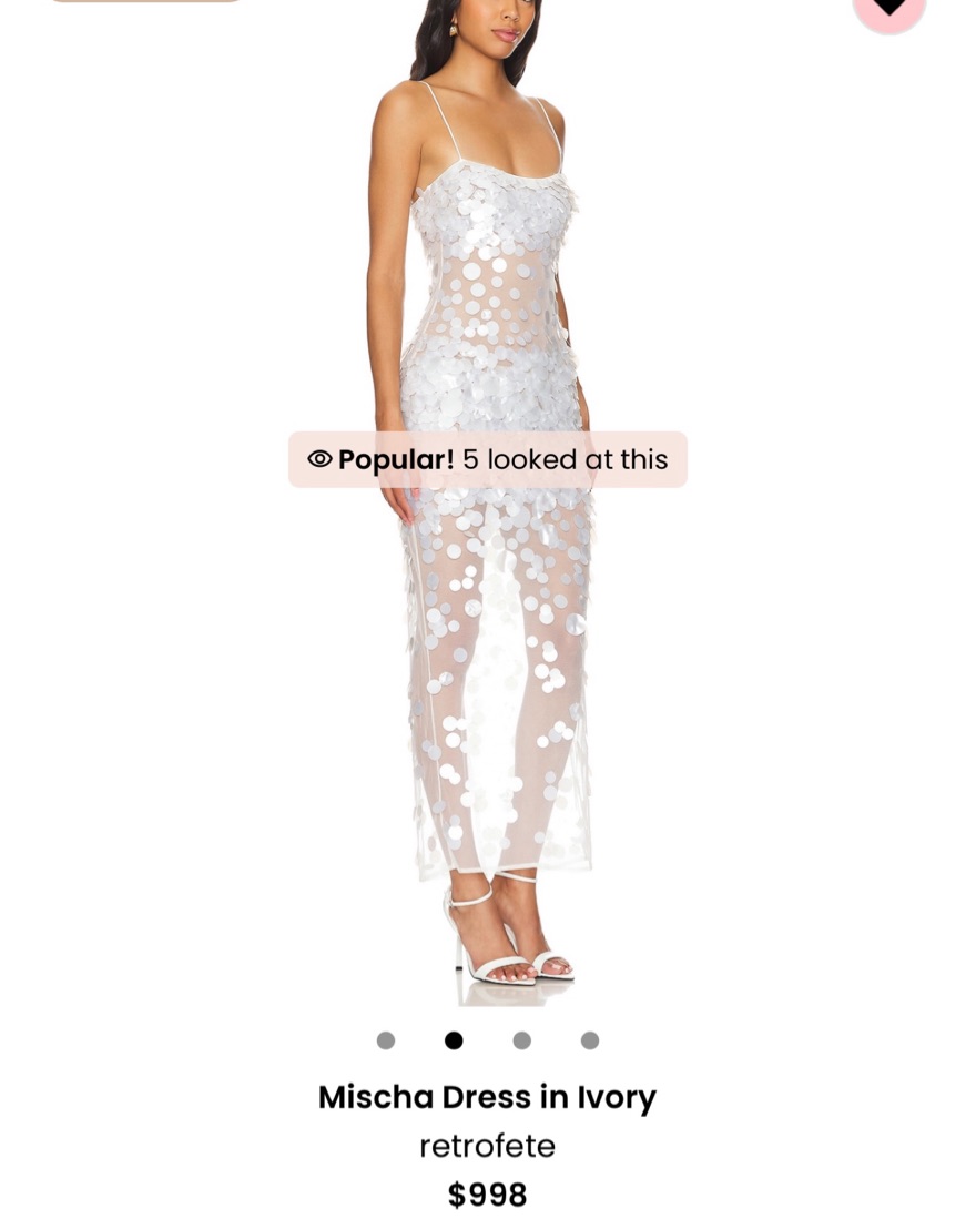 【RETROFETE】Mischa Sequin ヌーディドレス 白 アイボリー Mischa Sequin Dress – Retrofete