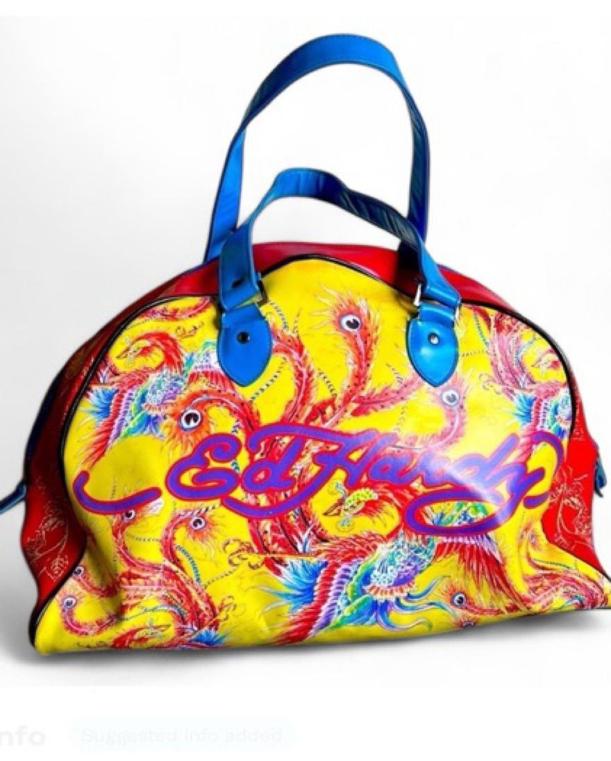 RARE* Ed Hardy Geisha Bowler Bag by Ed Hardy - Pickle