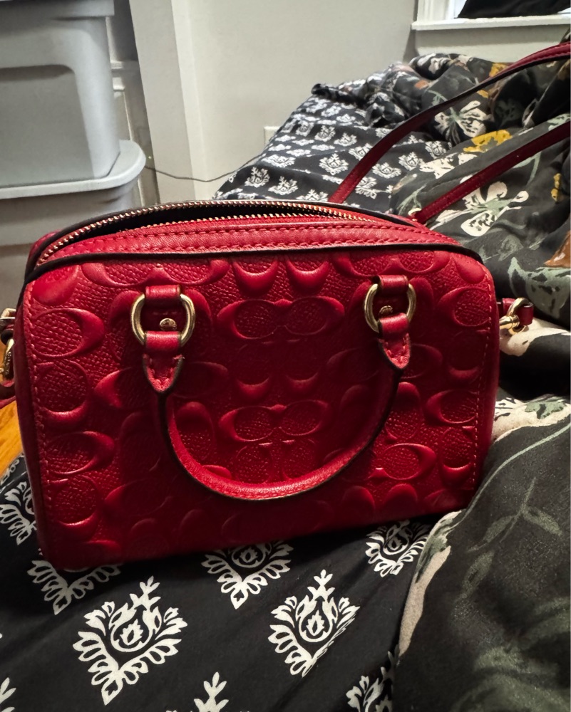 【*i様 coach レッドハンドバック Luxurious Red Coach Satchel Bag by Coach - Pickle