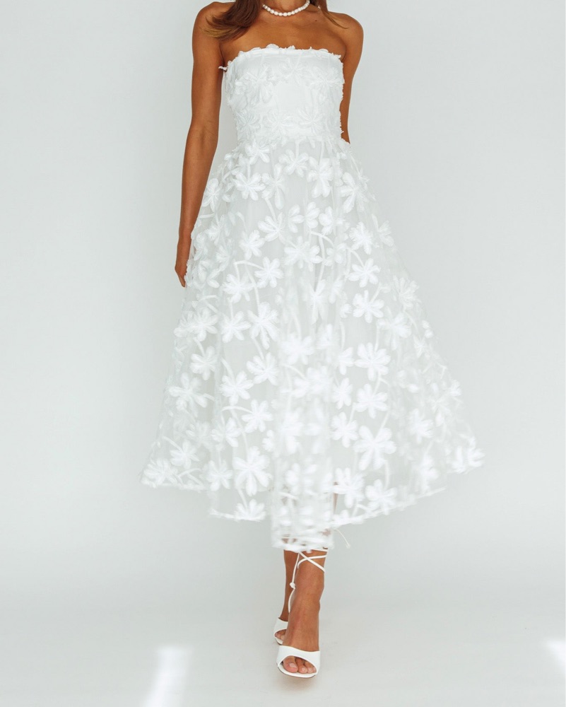 Ethereal Floral Midi Dress by Selfie Leslie - Pickle